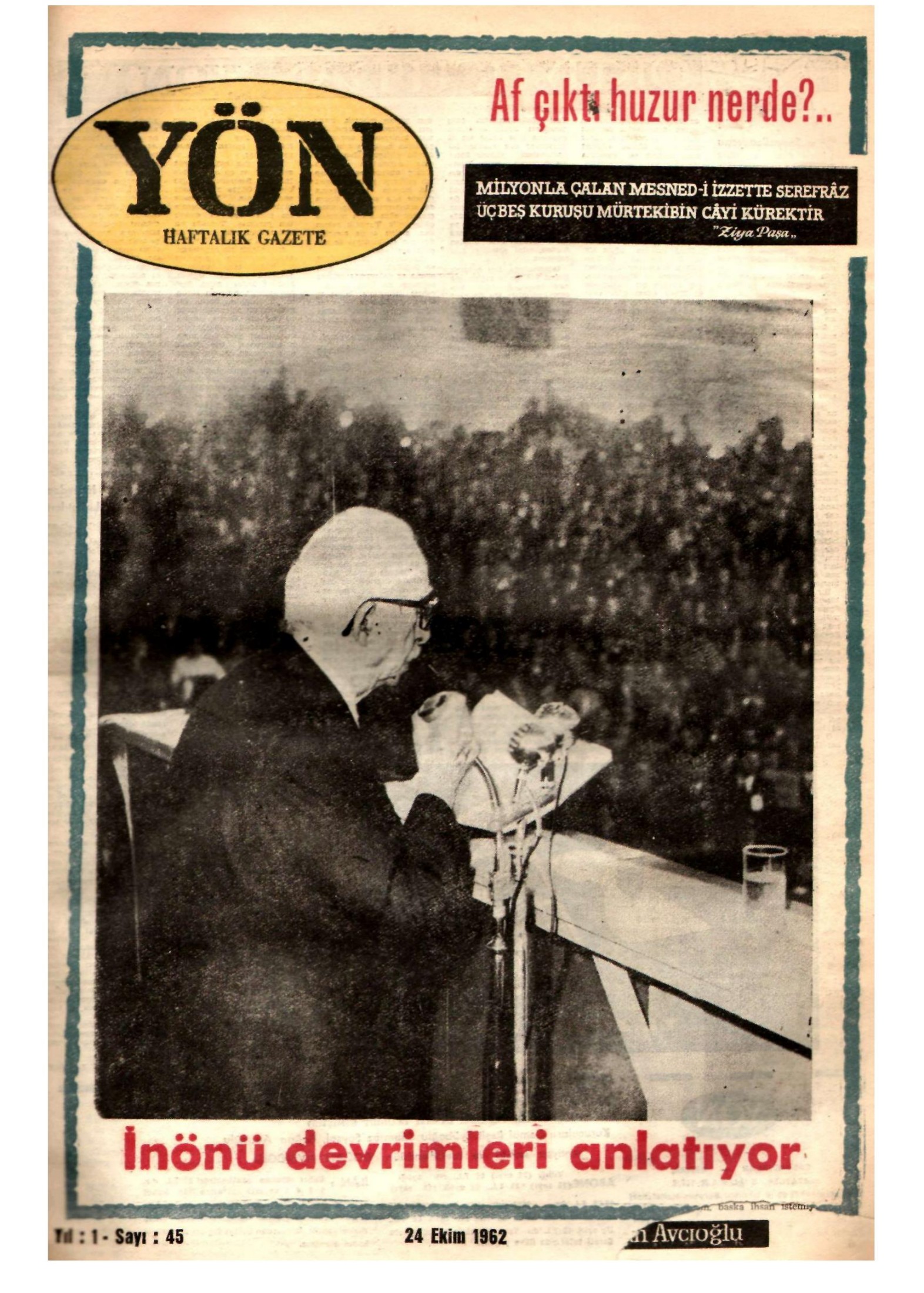 Yön Dergisi - C-1 - Yıl:1 Sayı:45 kitap kapağı