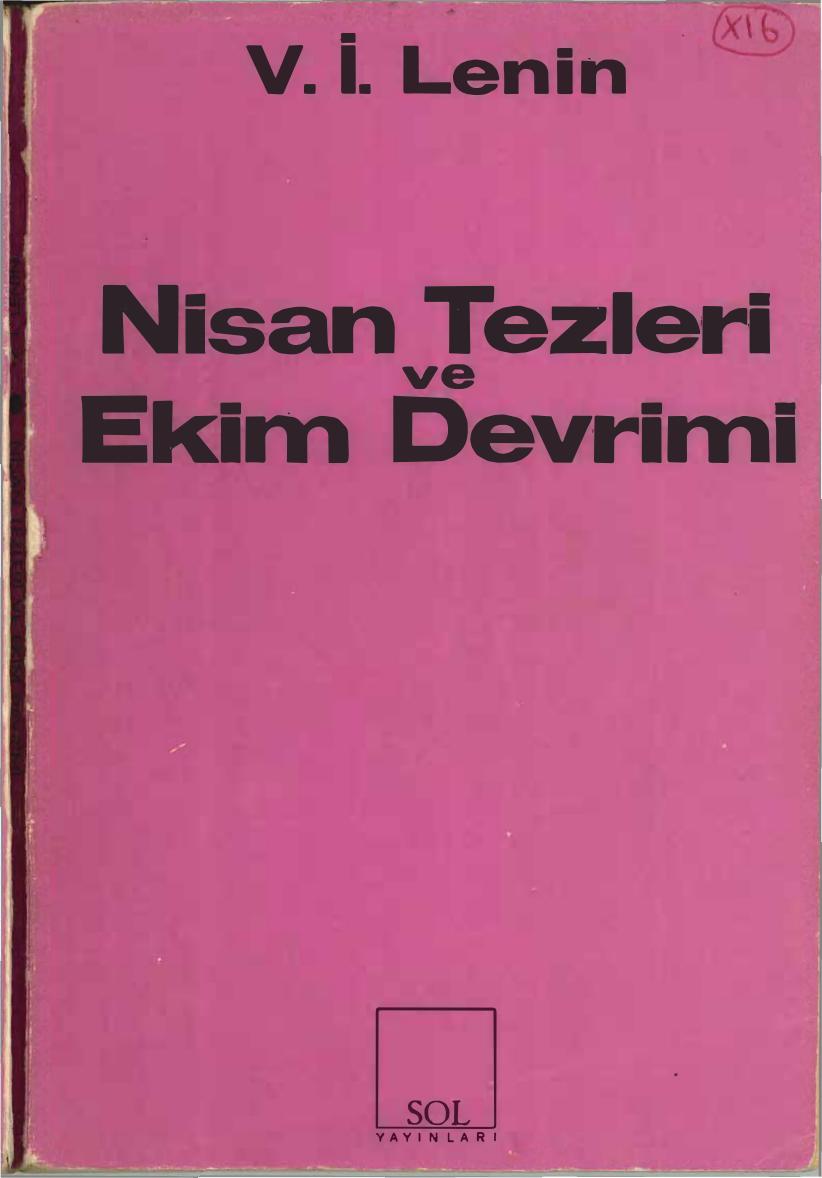 Lenin Nisan Tezleri ve Ekim Devrimi Sol Yayınları
