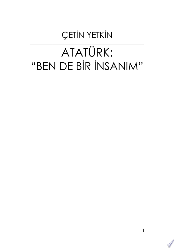 Atatürk: bir tahlil denemesi