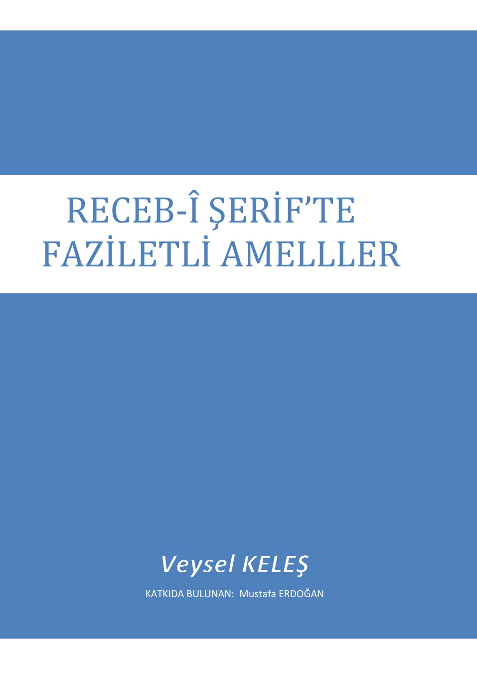 Receb-i şerif kitap kapağı