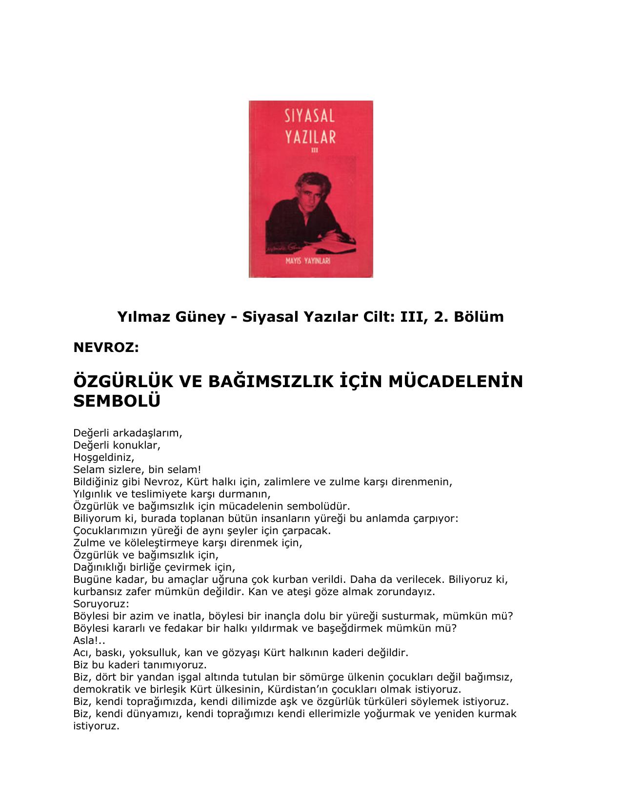 Siyasal Yazılar Cilt3, 2.Bölüm kitap kapağı