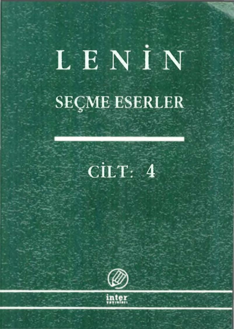 Lenin Seçme Eserler Cilt 04 İnter Yayınları