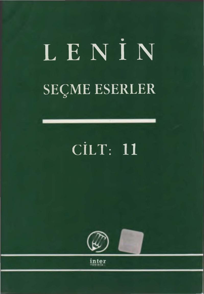 Lenin Seçme Eserler Cilt 11 İnter Yayınları