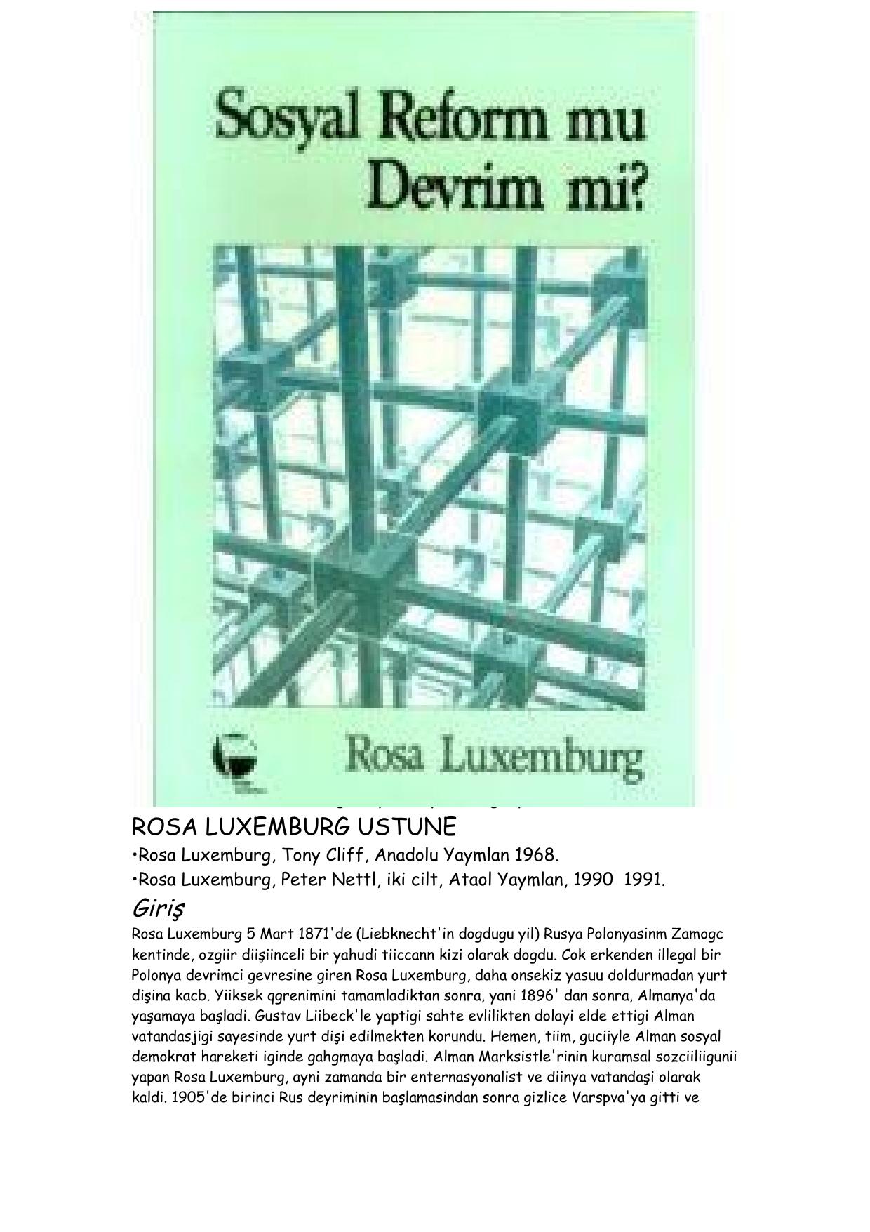 Sosyal Reform mu Devrim mi