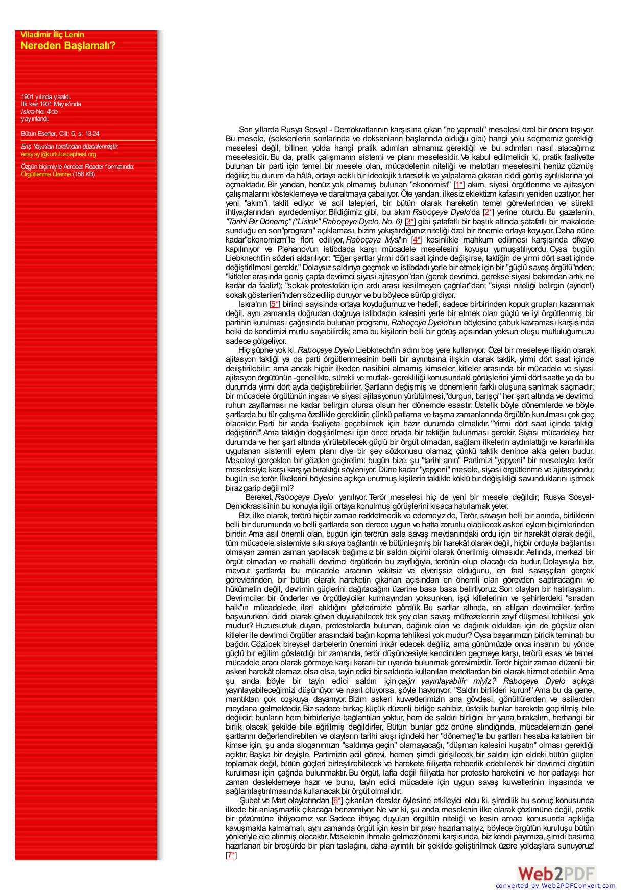 Lenin: Nereden Başlamalı kitap kapağı