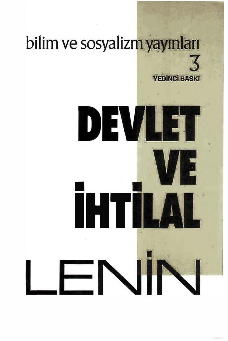 Lenin Devlet ve İhtilal Bilim ve Sosyalizm Yayınları