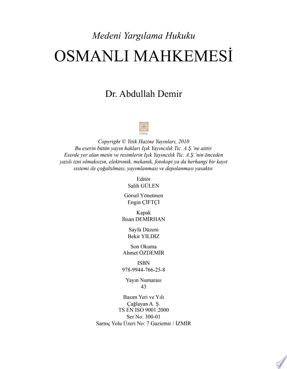 Medeni yargılama hukuku: Osmanlı mahkemesi