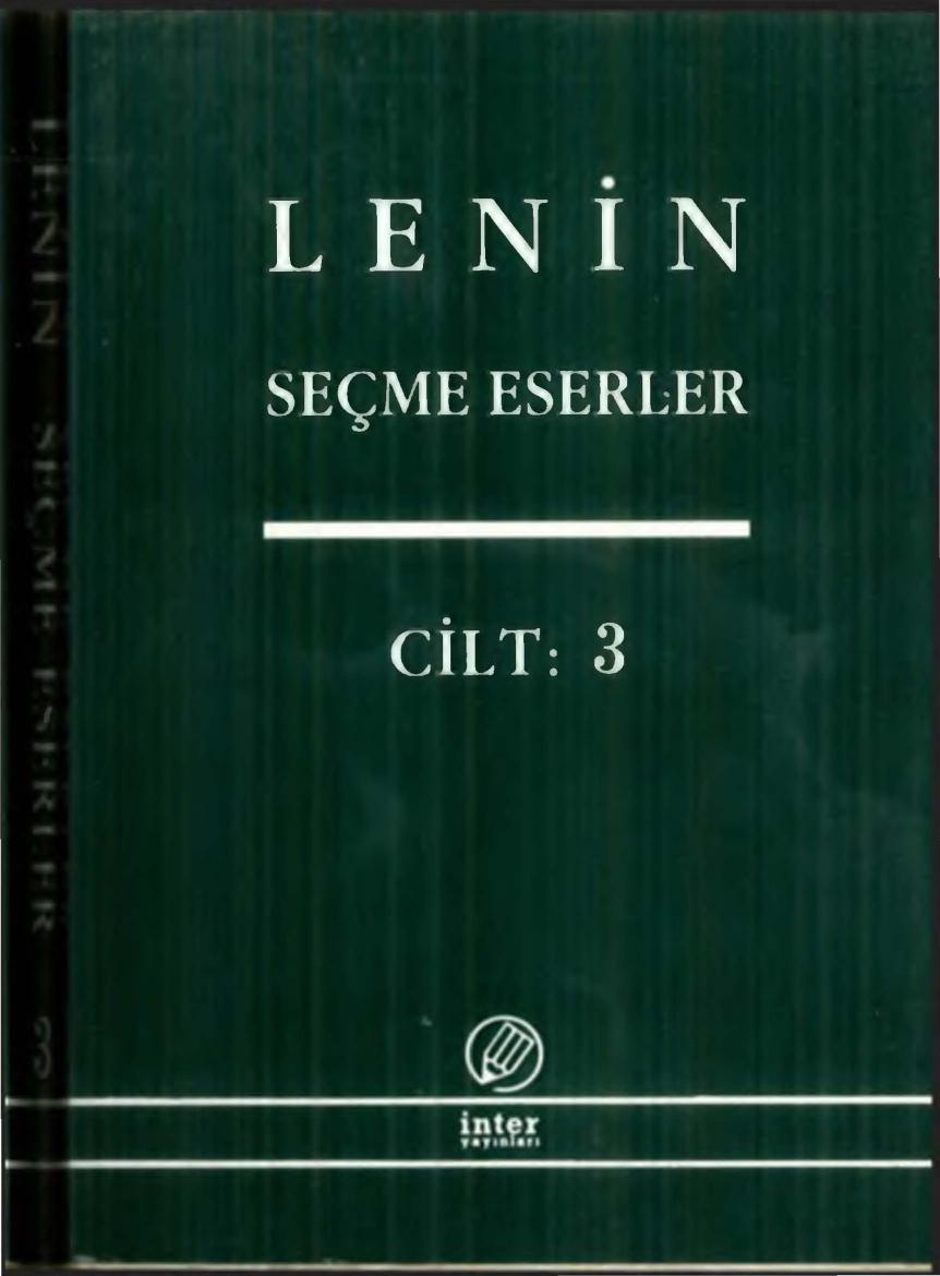 Lenin Seçme Eserler Cilt 03 İnter Yayınları