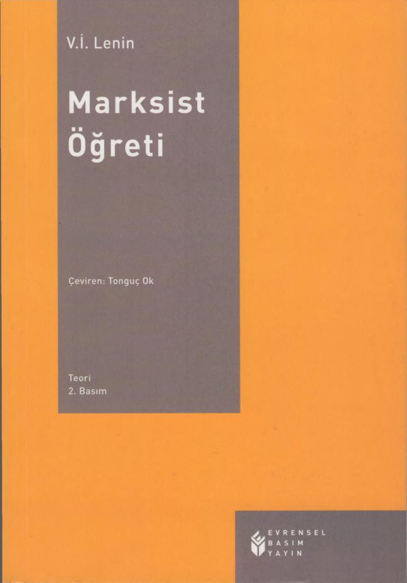 Lenin Marksist Öğreti Evrensel Basım Yayın