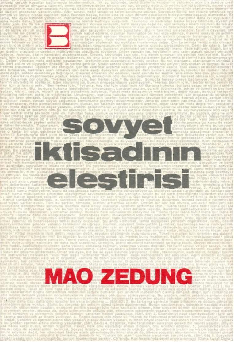 Sovyet İktisadının Eleştirisi kitap kapağı