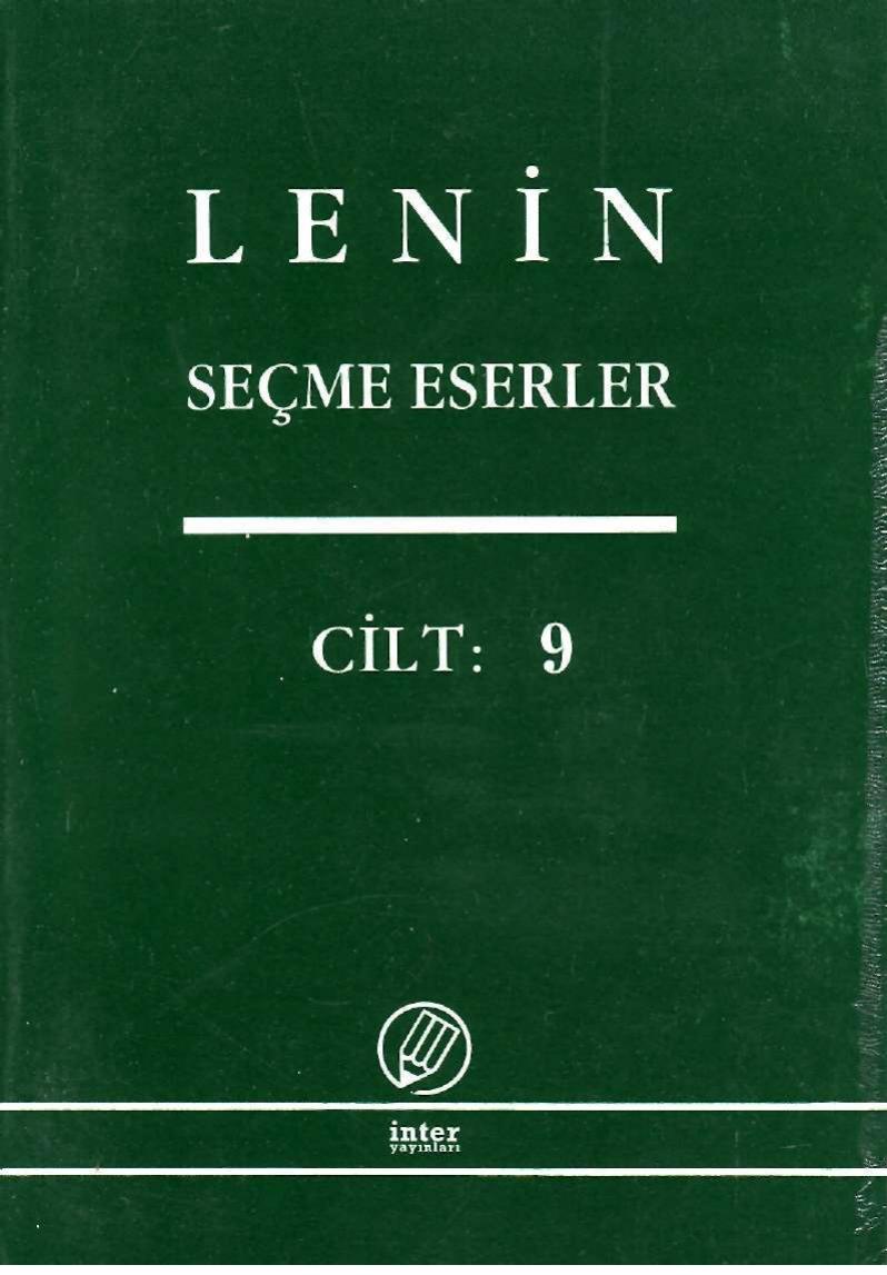 Lenin Secme Eserler Cilt 9 kitap kapağı