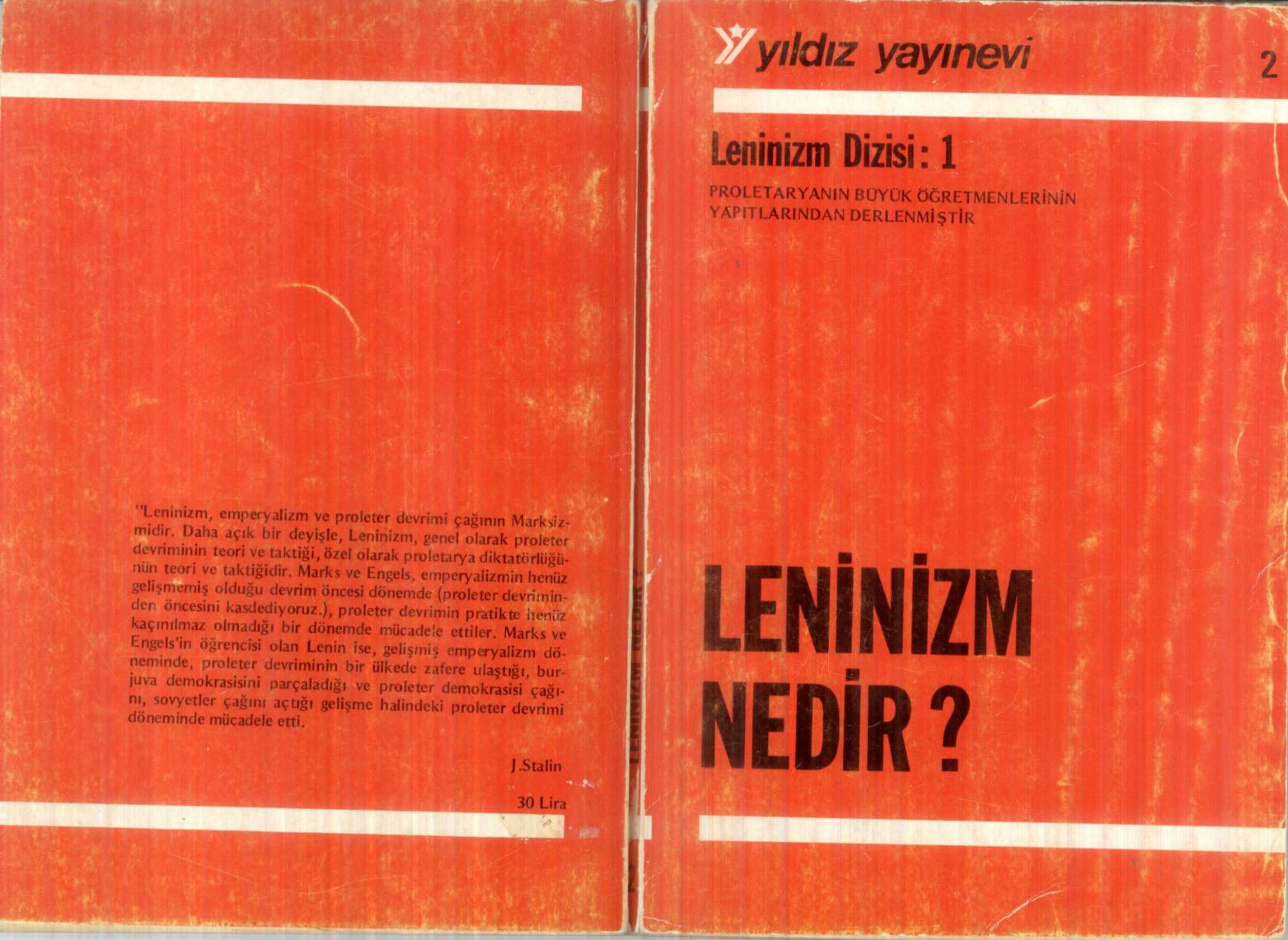 Leninizm nedir kitap kapağı