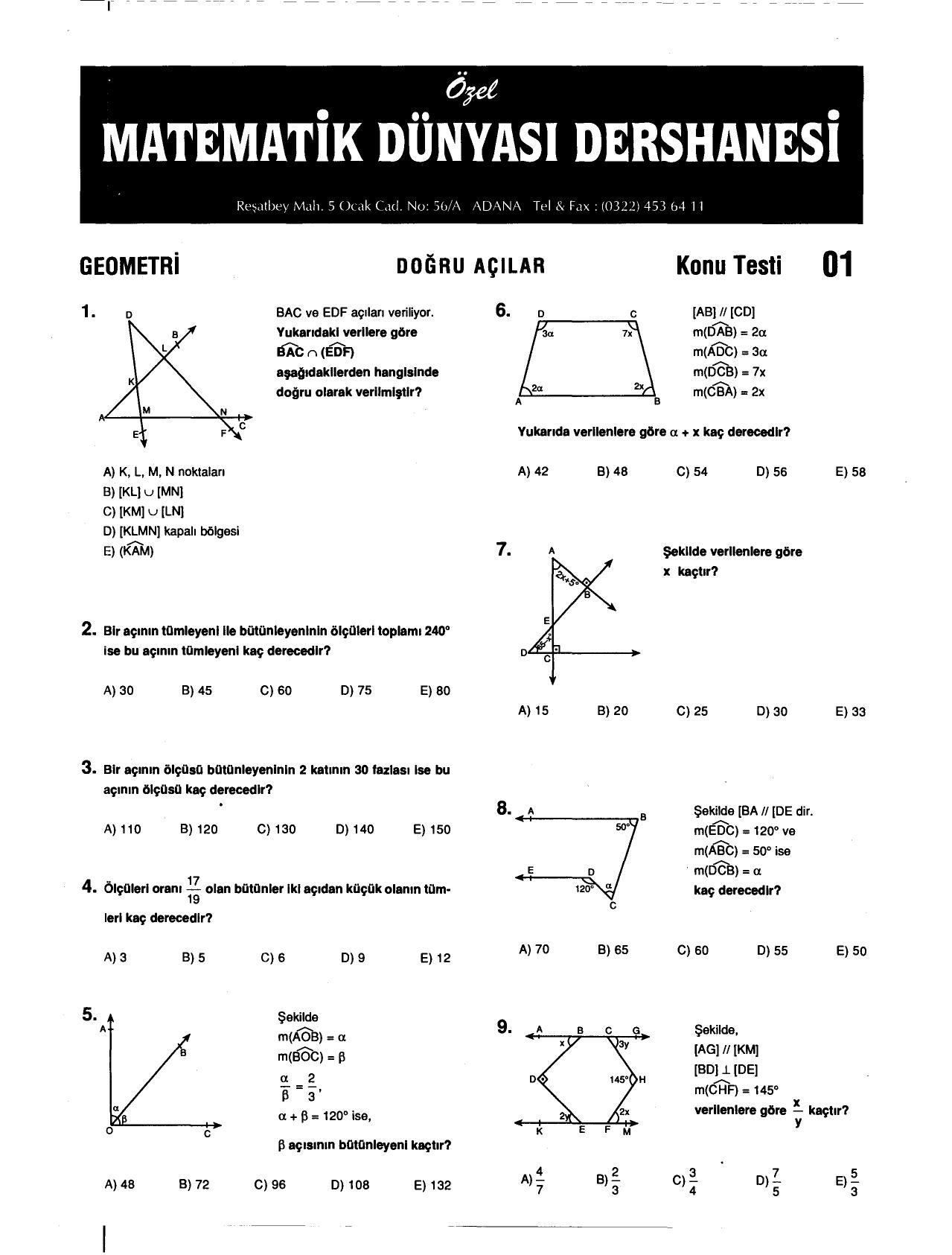 Matematik Dünyası Dershanesi kitap kapağı