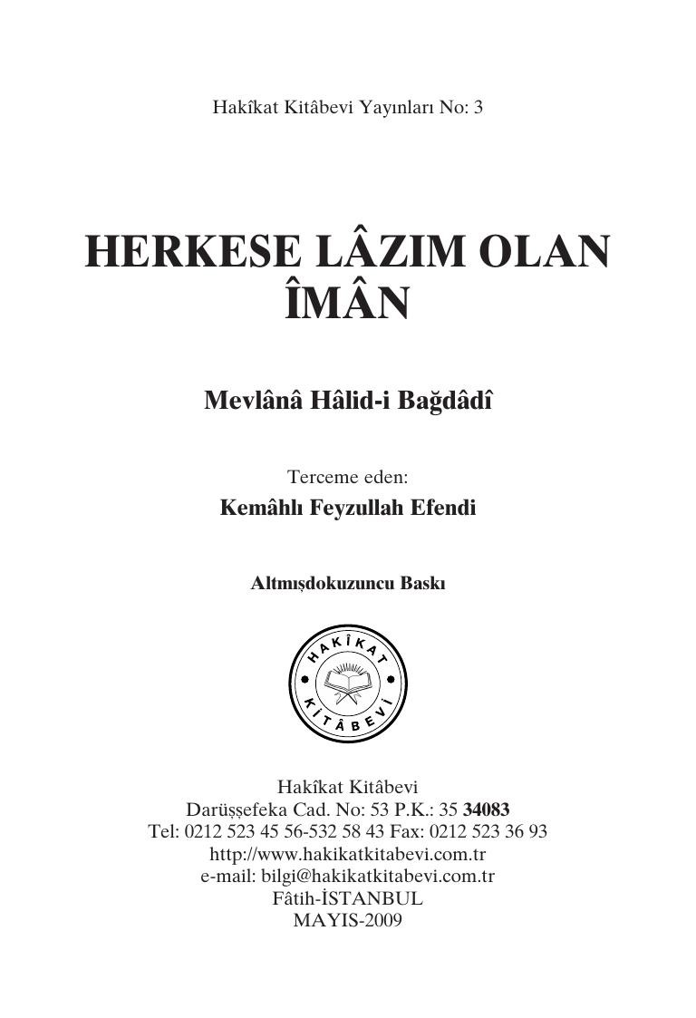Herkese Lazım Olan İman
