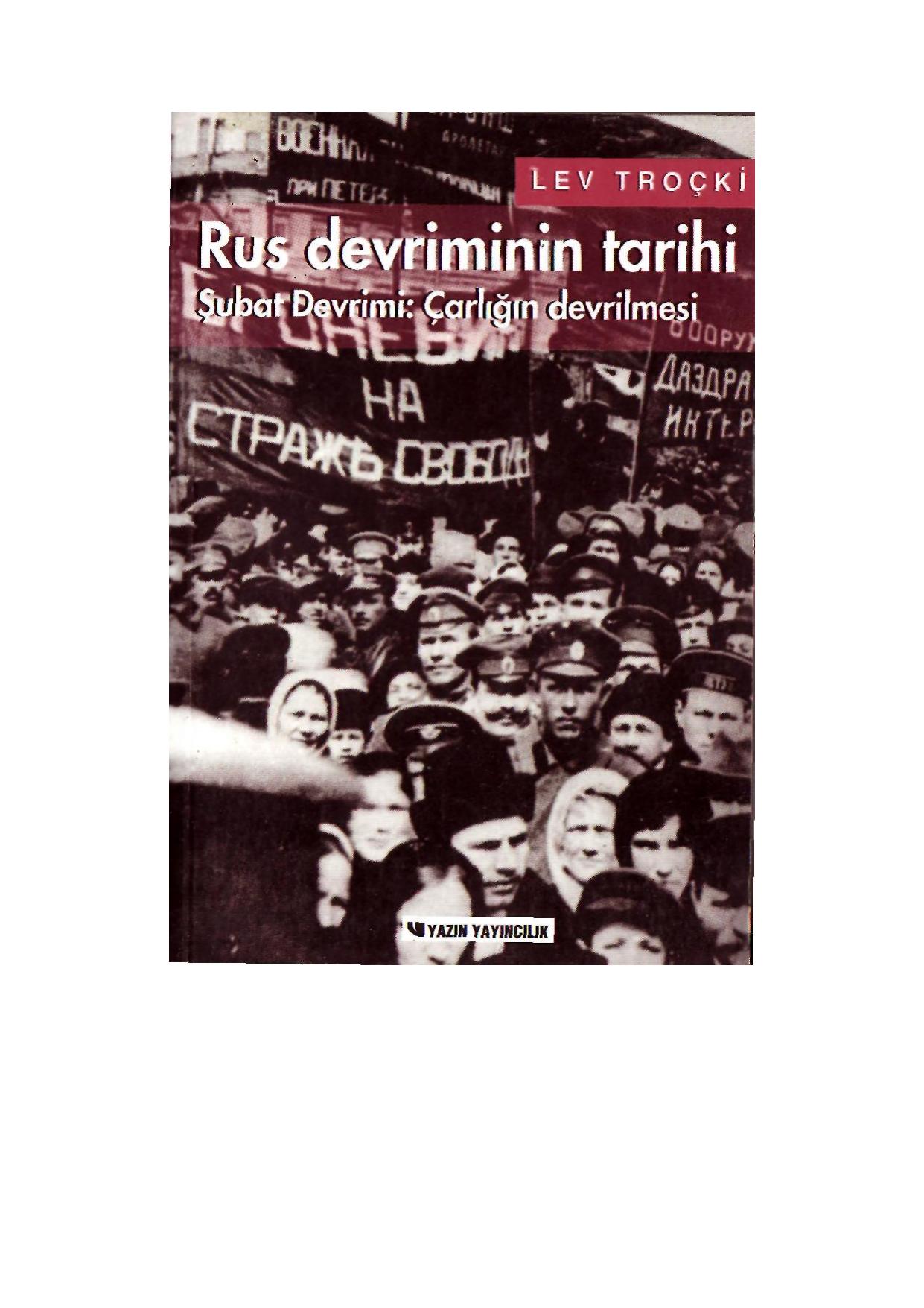 Rus Devriminin Tarihi Cilt1 ( Şubat Devrimi Çarlığın Devrilmesi ) kitap kapağı