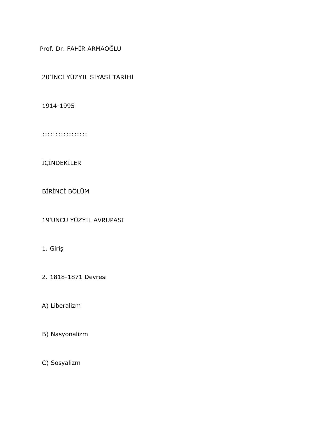 20'İNCİ YÜZYIL SİYASİ TARİHİ