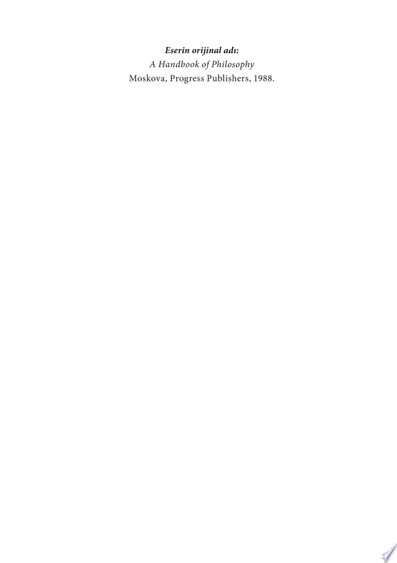 Felsefe El Kitabı kitap kapağı