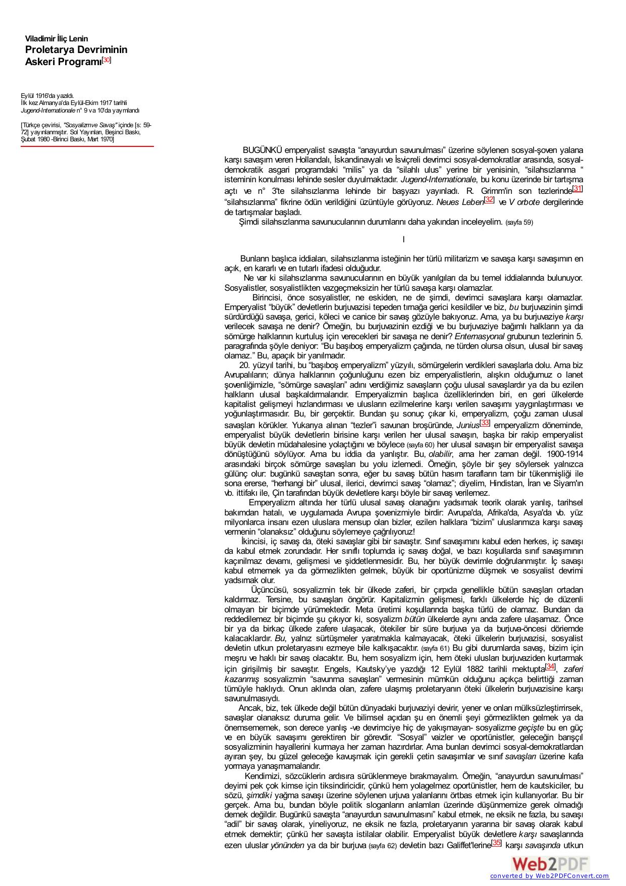 Lenin: Proletarya Devriminin Askeri Programı kitap kapağı