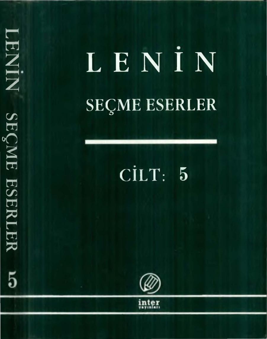 Lenin Seçme Eserler Cilt 05 İnter Yayınları