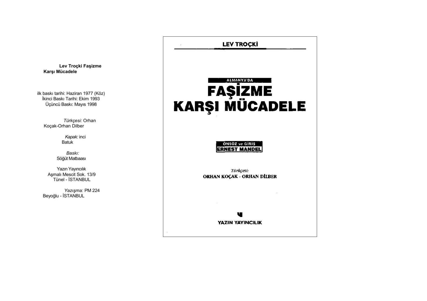 Faşizme Karşı Mücadele kitap kapağı