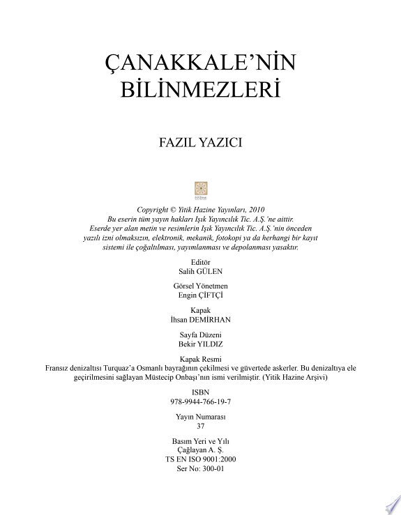 Canakkalenin Bilinmezleri