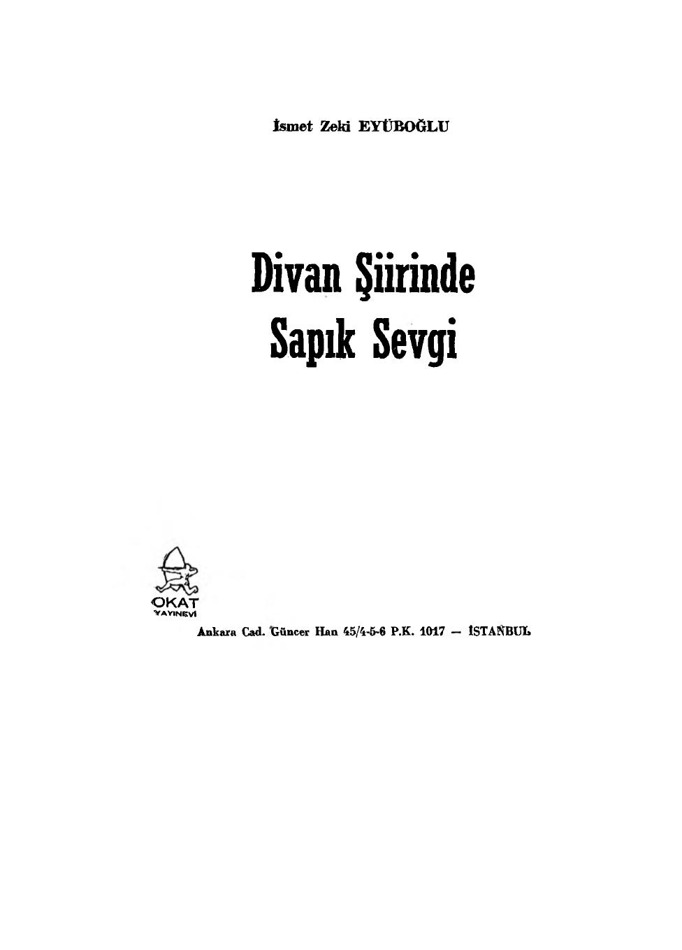Divan Şiirinde Sapık Sevgi