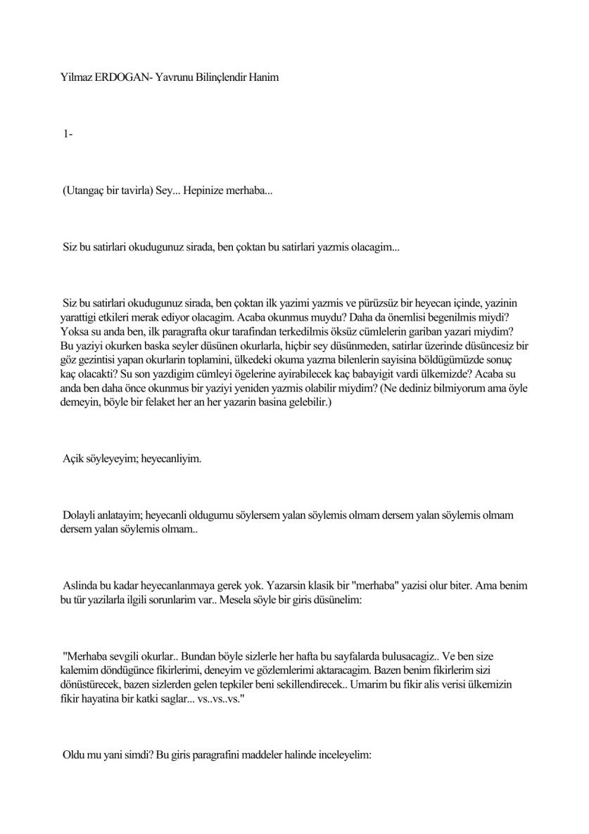 Yavrunu Bilinçlendir Hanım kitap kapağı